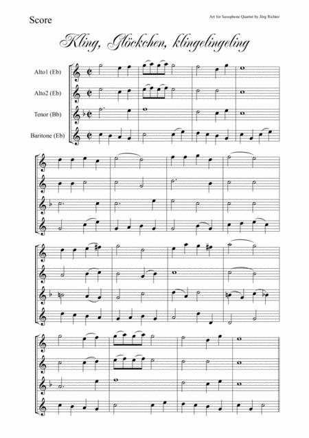 Ring Little Bell Kling Glckchen German Christmas Carol For Saxophone Quartet Page 2