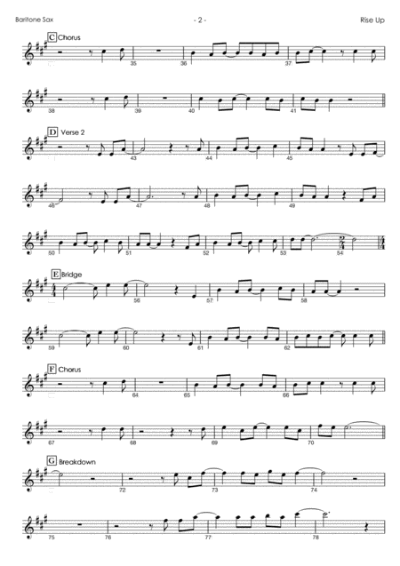 Rise Up From Teen Titans Go Baritone Saxophone Play Along Page 2