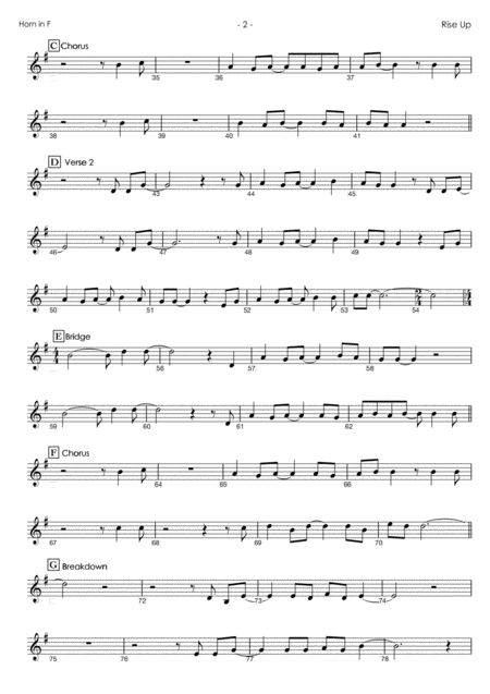 Rise Up From Teen Titans Go French Horn Play Along Page 2