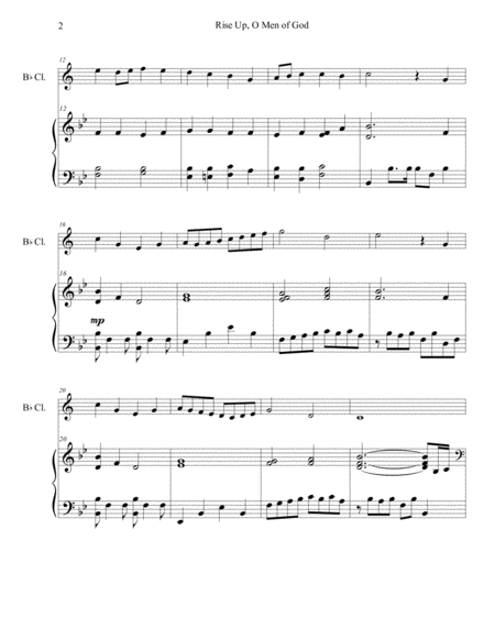 Rise Up O Men Of God For Clarinet And Piano Page 2