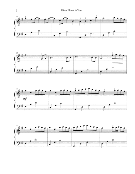 River Flows In You Easy Piano Page 2