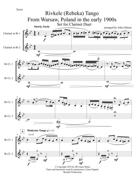 Rivkele Rebeka Tango Set For Clarinet Duet Page 2