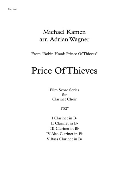 Robin Hood Prince Of Thieves Michael Kamen Clarinet Choir Arr Adrian Wagner Page 2