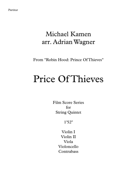 Robin Hood Prince Of Thieves Michael Kamen String Quintet Arr Adrian Wagner Page 2