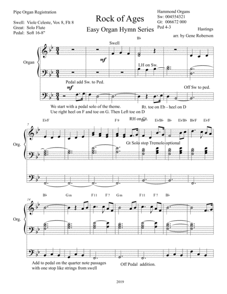 Rock Of Ages Easy Organ Hymn Series Page 2