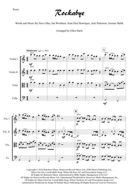 Rockabye Clean Bandit 2016 String Quartet Page 2