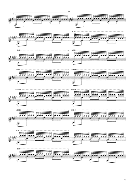 Romance De Amor Tremolo Solo Guitar Score Page 2