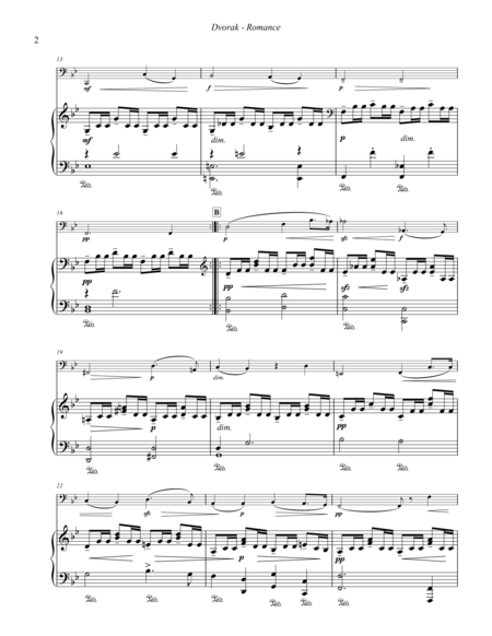Romance For Tuba Or Bass Trombone And Piano Page 2
