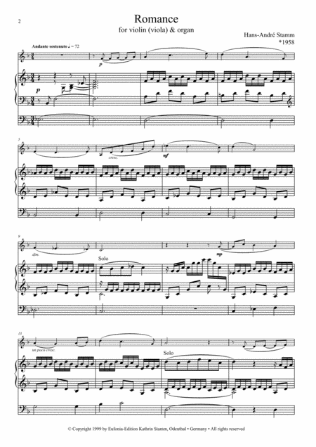 Romance For Violin And Organ Page 2