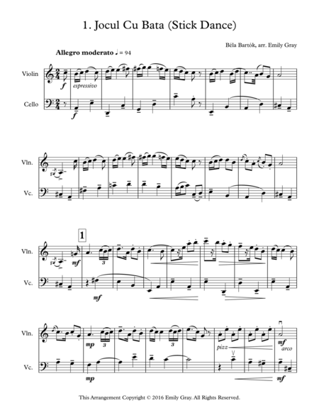 Romanian Folk Dances Violin And Cello Page 2