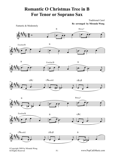 Romantic O Christmas Tree Tenor Or Soprano Saxophone Solo Page 2