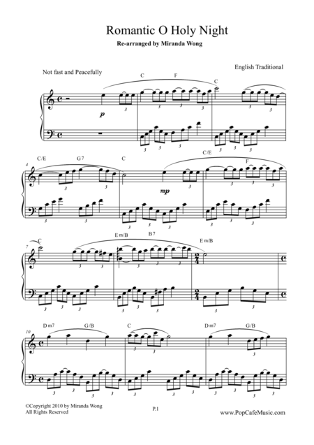 Romantic O Holy Night Easy Piano Page 2