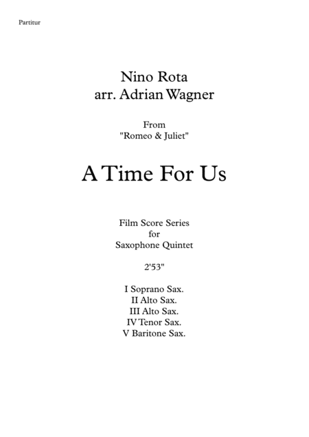 Romeo Juliet A Time For Us Nino Rota Saxophone Quintet Arr Adrian Wagner Page 2