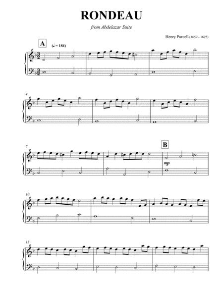 Rondeau From Abdelazar Suite For Easy Intermediate Piano Solo Page 2