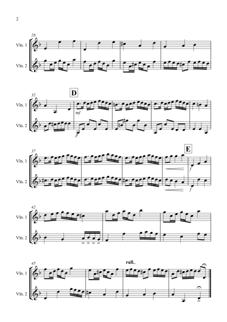 Rondeau From Abdelazer For Violin Duet Page 2