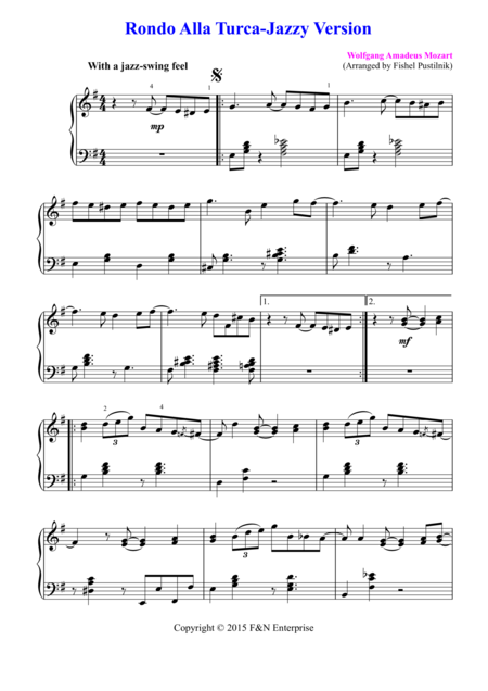 Rondo Alla Turca Jazzy Version Page 2