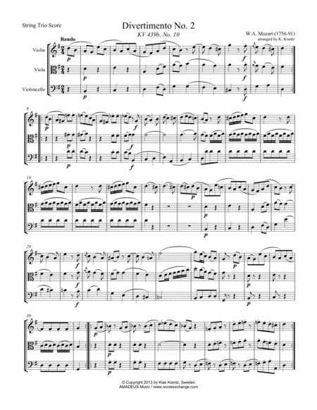 Rondo From Divertimento No 2 Kv 439b For String Trio Page 2