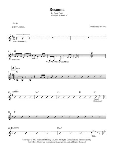 Rosanna Lead Sheet Performed By Toto Page 2