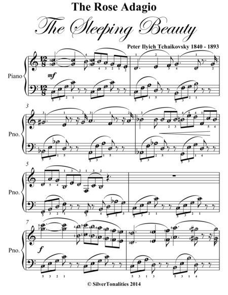 Rose Adagio Sleeping Beauty Easy Intermediate Piano Sheet Music Page 2