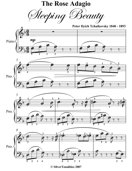 Rose Adagio Sleeping Beauty Easy Piano Sheet Music Page 2