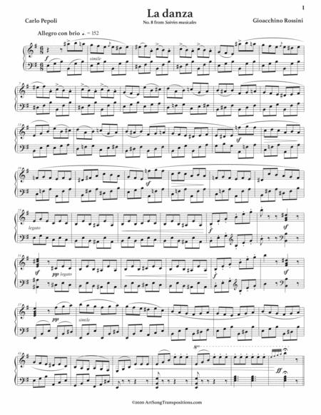 Rossini La Danza Transposed To E Minor Bass Clef Page 2