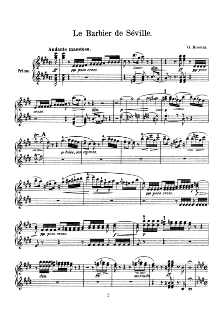 Rossini The Barber Of Sevilla Overture For Piano Duet 1 Piano 4 Hands Pr821 Page 2