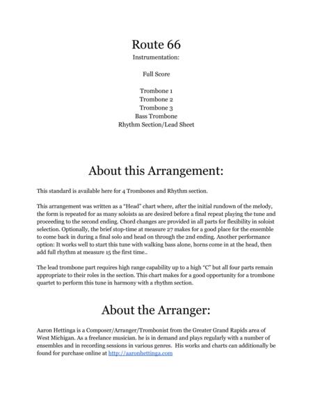 Route 66 Head Chart For 4 Trombones And Rhythm Page 2