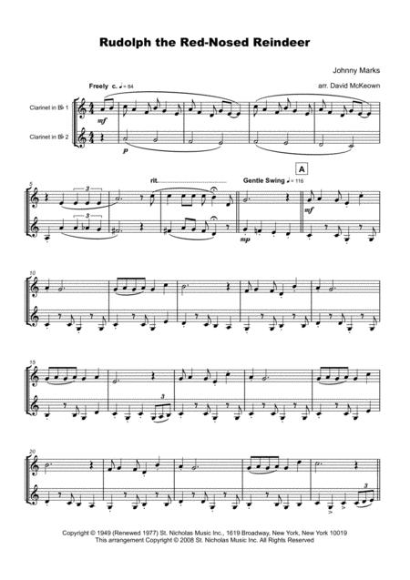 Rudolph The Red Nosed Reindeer For Clarinet Duet Page 2