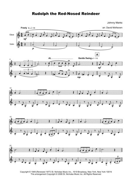 Rudolph The Red Nosed Reindeer For Oboe And Violin Duet Page 2