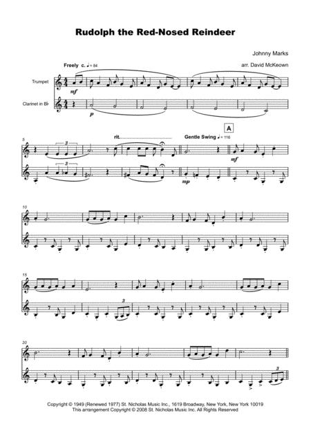 Rudolph The Red Nosed Reindeer For Trumpet And Clarinet Duet Page 2