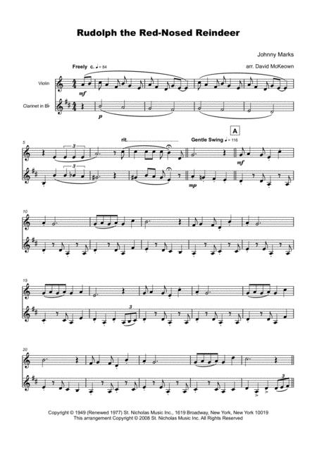 Rudolph The Red Nosed Reindeer For Violin And Clarinet Duet Page 2