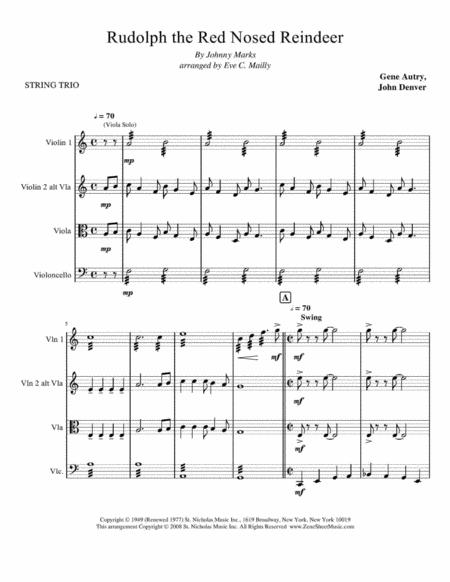 Rudolph The Red Nosed Reindeer Jazzy String Trio Page 2