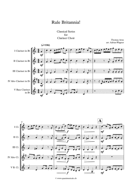 Rule Britannia Clarinet Choir Arr Adrian Wagner Page 2