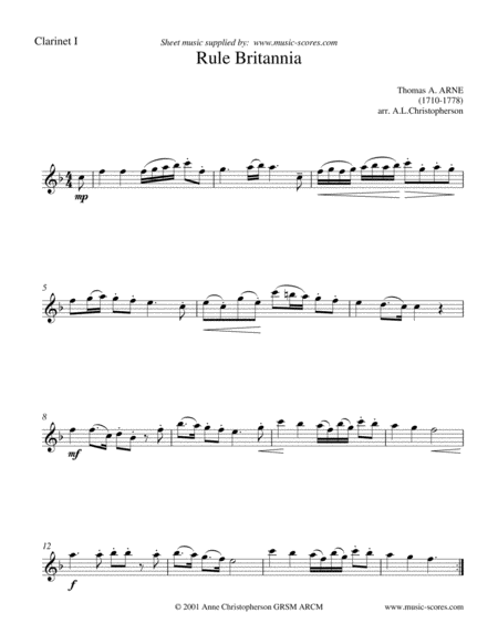 Rule Britannia Clarinet Quartet Page 2