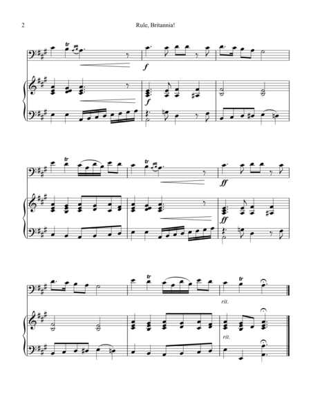 Rule Britannia For Cello And Easy Piano Page 2