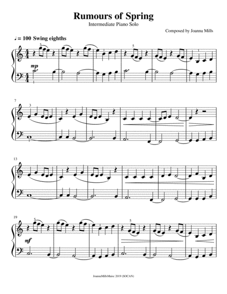 Rumours Of Spring Intermediate Piano Solo Page 2