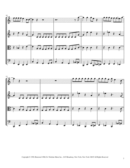 Run Rudolph Run String Quartet Page 2