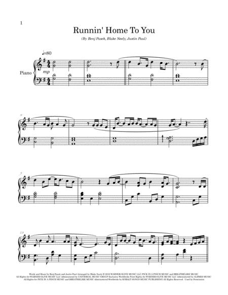 Runnin Home To You Arranged For Easy Intermediate Piano Page 2