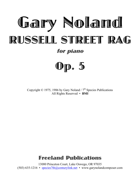 Russell Street Rag For Piano Op 5 Page 2