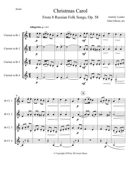 Russian Christmas Carol Set For Clarinet Quartet Page 2