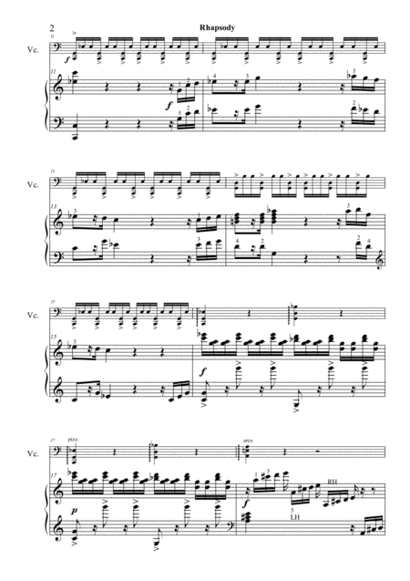 Russian Rhapsody For Cello Piano Page 2