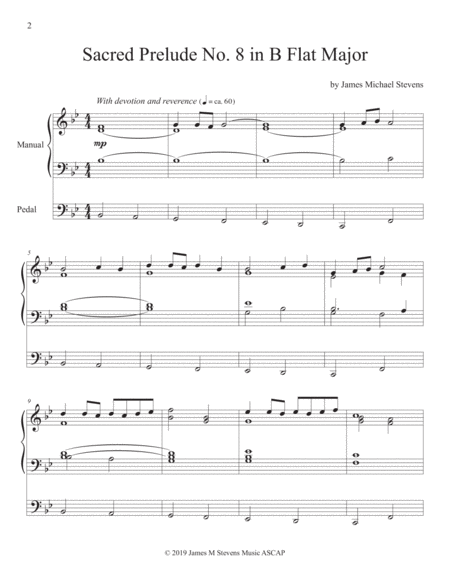 Sacred Prelude No 8 For Organ In B Flat Major Page 2