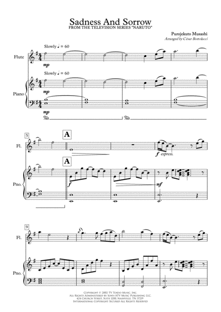 Sadness And Sorrow Naruto For Flute Solo And Piano Page 2