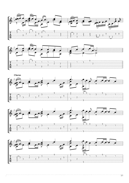 Safe And Sound Solo Guitar Tablature Page 2