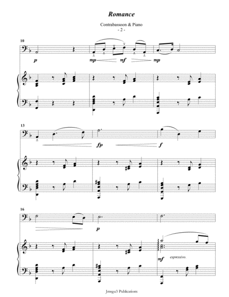 Saint Saens Romance For Contrabassoon Piano Page 2