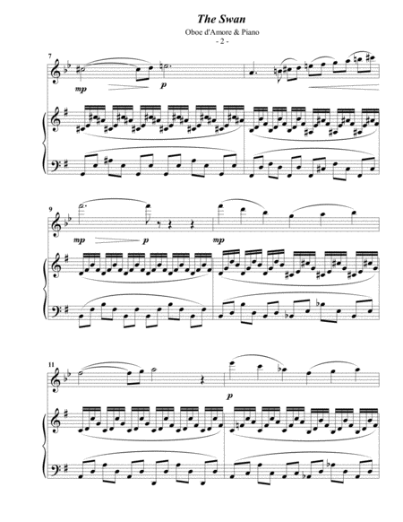Saint Saens The Swan For Oboe D Amore Piano Page 2