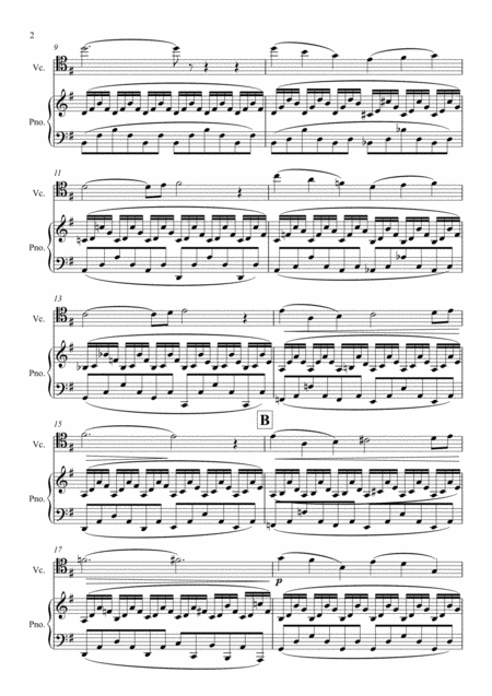 Saint Sans Le Carnaval Des Animaux The Carnival Of The Animals Xiii Le Cygne The Swan Cello Original Tenor Clef And Piano Page 2