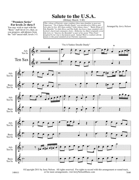 Salute To The Usa Arrangements Level 3 5 For Tenor Sax Written Acc Page 2