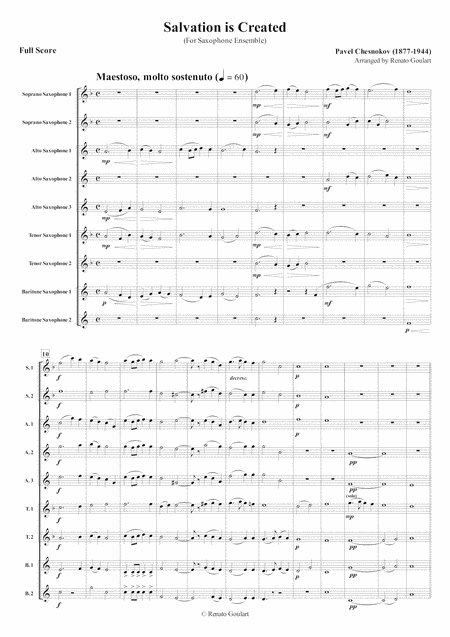Salvation Is Created For Saxophone Ensemble Page 2