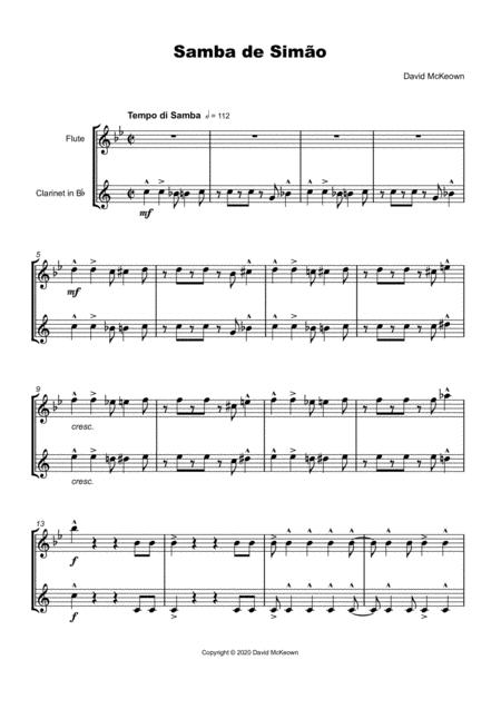 Samba De Simo For Flute And Clarinet Duet Page 2